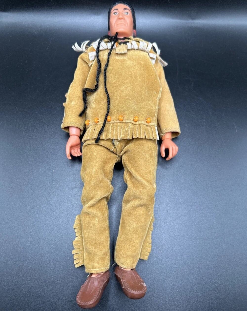 Vintage 1973 Gabriel Lone Ranger Tonto Action Figure Indian With Clothing